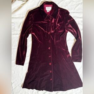 Rich Velvet Dress NWT Talbot's Quality Bordeaux Burgundy Wine Color Stretch